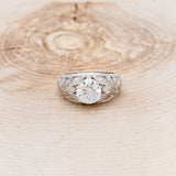 "QUEEN OF THE THRONE" - ROUND CUT MOISSANITE ENGAGEMENT RING WITH DIAMOND ACCENTS-10