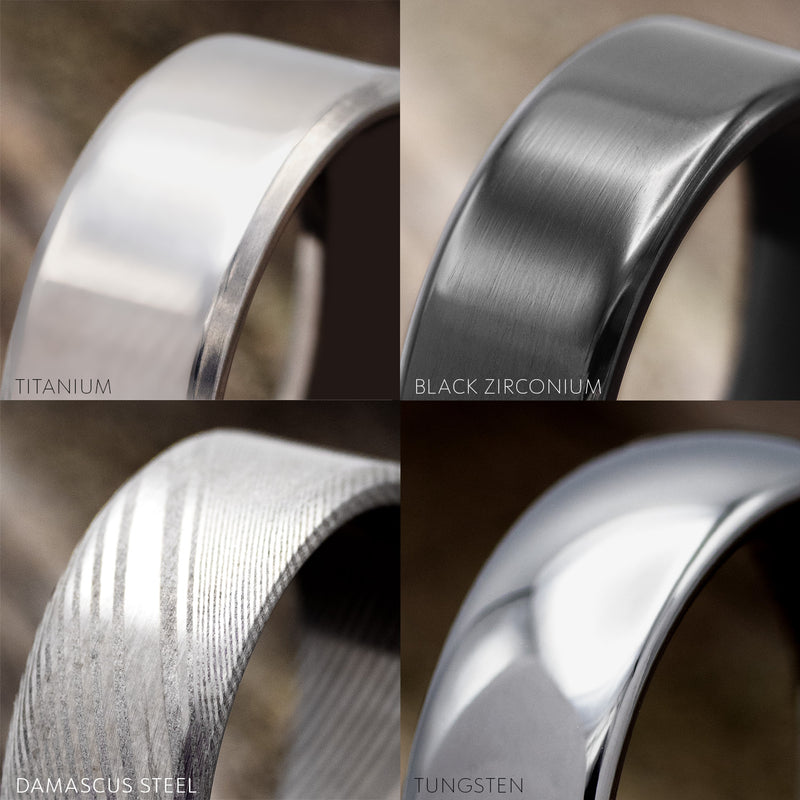 "DYAD" - TWO INLAY WEDDING BAND-Staghead Designs