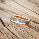 "HELIOS" - CRUSHED MOSS AGATE MOUNTAIN RANGE WEDDING BAND-18