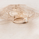 "RHEA" - OVAL WHITE OPAL ENGAGEMENT RING WITH DIAMOND ACCENTS-2