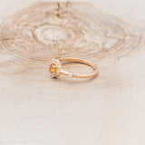 "STARLA" - ROUND CUT CITRINE ENGAGEMENT RING WITH A STARBURST DIAMOND HALO-9