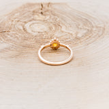 "STARLA" - ROUND CUT CITRINE ENGAGEMENT RING WITH A STARBURST DIAMOND HALO-11