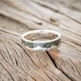 "HELIOS" - CRUSHED MOSS AGATE MOUNTAIN RANGE WEDDING BAND-12