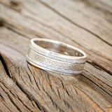 "RYDER" - CELTIC SAILOR'S KNOT ENGRAVED & MOTHER OF PEARL WEDDING RING-8