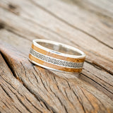 "RYDER" - CELTIC LOVE KNOT ENGRAVED & WHISKEY BARREL OAK WEDDING RING-5