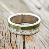 "DYAD" - TWO INLAY WEDDING BAND-Staghead Designs