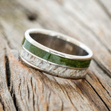 "DYAD" - TWO INLAY WEDDING BAND-Staghead Designs