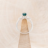 "BLOSSOM" - OVAL-CUT MOSS AGATE ENGAGEMENT RING WITH LEAF-SHAPED DIAMOND ACCENTS-18