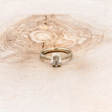 "ELLA" - ANTIQUE CUSHION ROSE CUT MOISSANITE SOLITAIRE ENGAGEMENT RING WITH HAMMERED FINISH-10