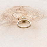 "ELLA" - ANTIQUE CUSHION ROSE CUT MOISSANITE SOLITAIRE ENGAGEMENT RING WITH HAMMERED FINISH-11