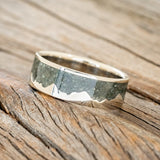 "HELIOS" - CRUSHED MOSS AGATE MOUNTAIN RANGE WEDDING BAND-1