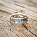 "HELIOS" - CRUSHED MOSS AGATE MOUNTAIN RANGE WEDDING BAND-3