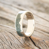 "HELIOS" - CRUSHED MOSS AGATE MOUNTAIN RANGE WEDDING BAND-2