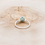 "ROSLYN" - OVAL TURQUOISE ENGAGEMENT RING WITH DIAMOND ACCENTS-5