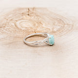 "ROSLYN" - OVAL TURQUOISE ENGAGEMENT RING WITH DIAMOND ACCENTS-2