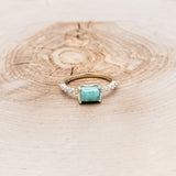 "AZURA" - EMERALD CUT TURQUOISE ENGAGEMENT RING WITH DIAMOND ACCENTS-4