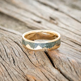 "HELIOS" - CRUSHED MOSS AGATE MOUNTAIN RANGE WEDDING BAND-15