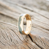 "HELIOS" - CRUSHED MOSS AGATE MOUNTAIN RANGE WEDDING BAND-14