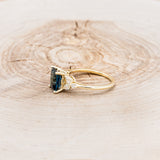 "BLOSSOM" - EMERALD CUT BLUE TOPAZ ENGAGEMENT RING WITH DIAMOND ACCENTS-15