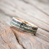 "DYAD" - MOSS AGATE & MOONSTONE WEDDING BAND-Staghead Designs