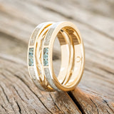 MEN'S "ARTEMIS" - MOONSTONE & ALEXANDRITE WEDDING RING FEATURING A 14K GOLD BAND-1