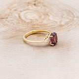 OVAL RHODOLITE GARNET ENGAGEMENT RING WITH DIAMOND ACCENTS-8