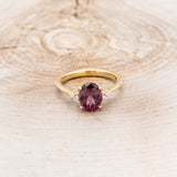 OVAL RHODOLITE GARNET ENGAGEMENT RING WITH DIAMOND ACCENTS-10