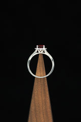 "AURA" - BIRTHSTONE RING WITH A GARNET CENTER STONE & DIAMOND ACCENTS-5