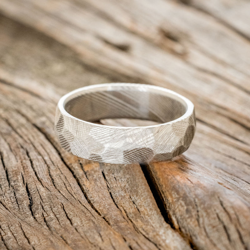 FACETED DAMASCUS STEEL WEDDING BAND-3