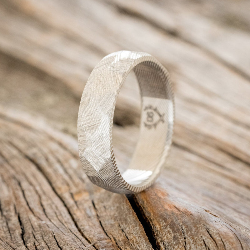 FACETED DAMASCUS STEEL WEDDING BAND-1