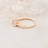 "AMARA" - EMERALD CUT MORGANITE ENGAGEMENT RING WITH DIAMOND ACCENTS-9