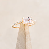 "AMARA" - EMERALD CUT MORGANITE ENGAGEMENT RING WITH DIAMOND ACCENTS-7