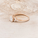 "BLOSSOM" - ROUND CUT MOISSANITE ENGAGEMENT RING WITH LEAF-SHAPED DIAMOND ACCENTS-9