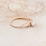 "BLOSSOM" - ROUND CUT MOISSANITE ENGAGEMENT RING WITH LEAF-SHAPED DIAMOND ACCENTS-8