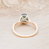 "ROSLYN" - OVAL MOSS AGATE ENGAGEMENT RING WITH DIAMOND ACCENTS-6