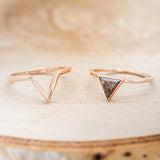 "JENNY FROM THE BLOCK" - TRIANGLE SALT & PEPPER DIAMOND ENGAGEMENT RING WITH V-SHAPED TRACER-5