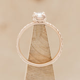 "ELLA" - ANTIQUE CUSHION ROSE CUT MOISSANITE SOLITAIRE ENGAGEMENT RING WITH HAMMERED FINISH-5