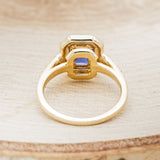 "KARLA" - EMERALD CUT LAB-GROWN SAPPHIRE ENGAGEMENT RING WITH DIAMOND HALO & ACCENTS-5