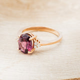 OVAL RHODOLITE GARNET ENGAGEMENT RING WITH DIAMOND ACCENTS-3