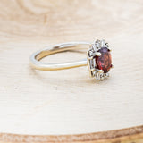 "CLEOPATRA" - OVAL GARNET ENGAGEMENT RING WITH DIAMOND ACCENTS-8