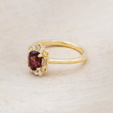 "CLEOPATRA" - OVAL GARNET ENGAGEMENT RING WITH DIAMOND ACCENTS-3