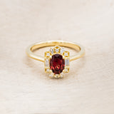 "CLEOPATRA" - OVAL GARNET ENGAGEMENT RING WITH DIAMOND ACCENTS-4