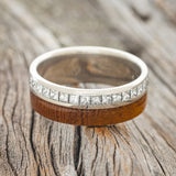 KOA WOOD & DIAMOND WEDDING RING FEATURING A 14K GOLD BAND-3