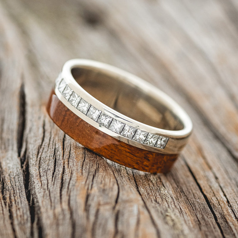 KOA WOOD & DIAMOND WEDDING RING FEATURING A 14K GOLD BAND-2