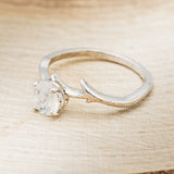 "ARTEMIS" - ROUND MOONSTONE ENGAGEMENT RING WITH ANTLER-STYLE BAND-3