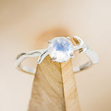 "ARTEMIS" - ROUND MOONSTONE ENGAGEMENT RING WITH ANTLER-STYLE BAND-1