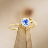 "ARTEMIS" - ROUND MOONSTONE ENGAGEMENT RING WITH ANTLER-STYLE BAND-7