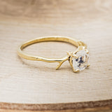 "ARTEMIS" - ROUND MOONSTONE ENGAGEMENT RING WITH ANTLER-STYLE BAND-8