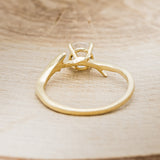 "ARTEMIS" - ROUND MOONSTONE ENGAGEMENT RING WITH ANTLER-STYLE BAND-12