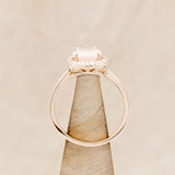 "CLARISS" - PEAR-SHAPED ROSE QUARTZ ENGAGEMENT RING WITH DIAMOND HALO-5